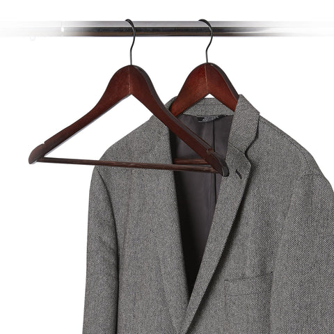 5 Pack Wood Contoured Profile Suit Hanger - Espresso - Style 4095