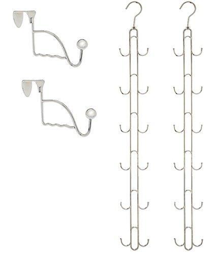 Great boottique 2 pk over door hanging purse storage durable holds 50 pounds rotates 360 for easy access purses handbags satchels crossovers backpacks 12 hooks chrome set of 2