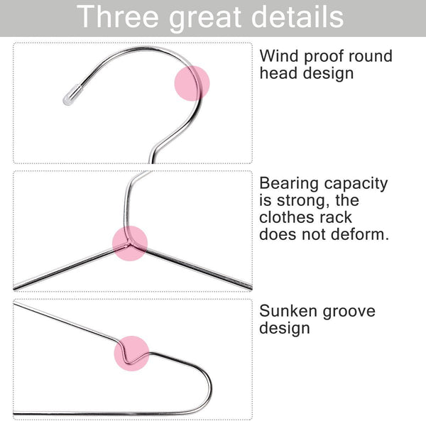 TIMMY Wire Hangers 40 Pack Stainless Steel Strong Metal Wire Hangers Clothes 16.5 Inch