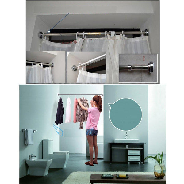 szdealhola Stainless Steel Extendable Tension Closet Rod Extender Hanging Pole Retractable