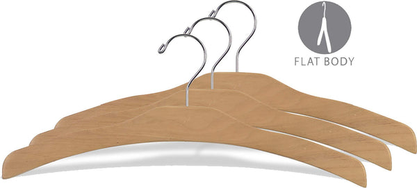 Featured the great american hanger company arched wooden top natural finish low profile 17 inch flat chrome swivel hook notches for hanging straps set of 50 clothes hanger hardware