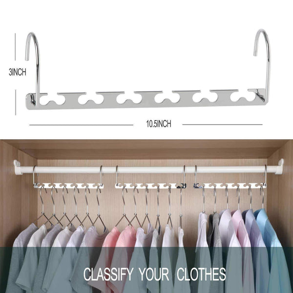 Storage meetu space saving hangers wonder multifunctional clothes hangers stainless steel 6x2 slots magic hanger cascading hanger updated hook design closet organizer hanger pack of 20