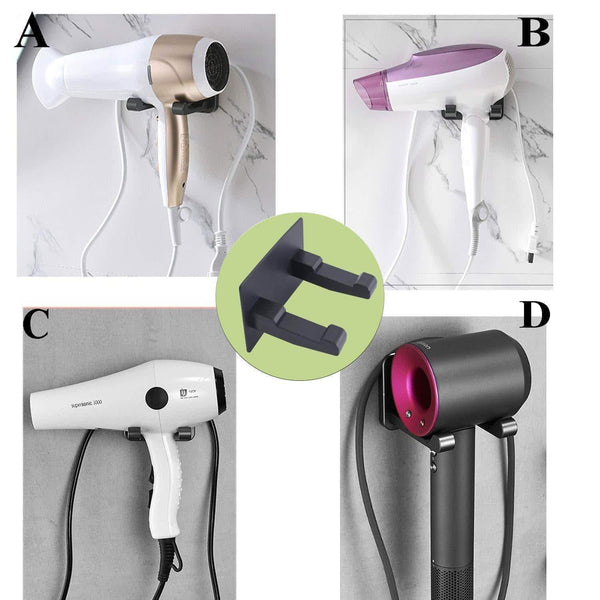 Heavy duty hair dryer holder for dyson supersonic hair dryer waterproof bathroom wall mount storage organizer rack hanger holder stainless steel power plug holder with 3m self adhesive hooks