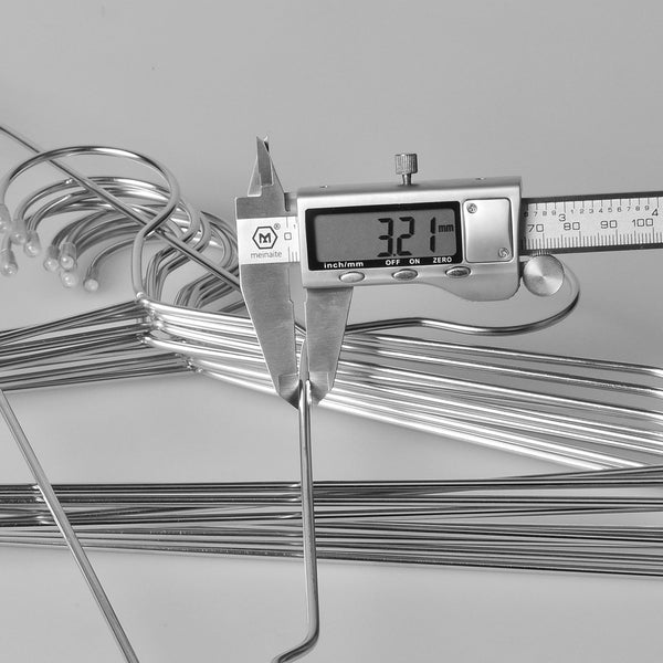 ECROCY 30 Pack Heavy Duty Stainless Steel Hangers - 3.2mm Diameter (45cm)