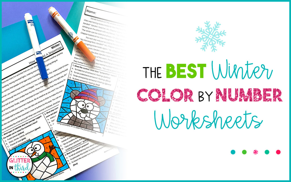 The BEST Winter Color By Number Worksheets