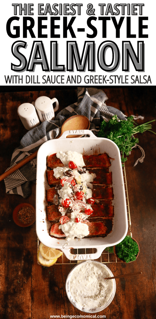 Easy Salmon With Dill Sauce and Greek-Style Salsa