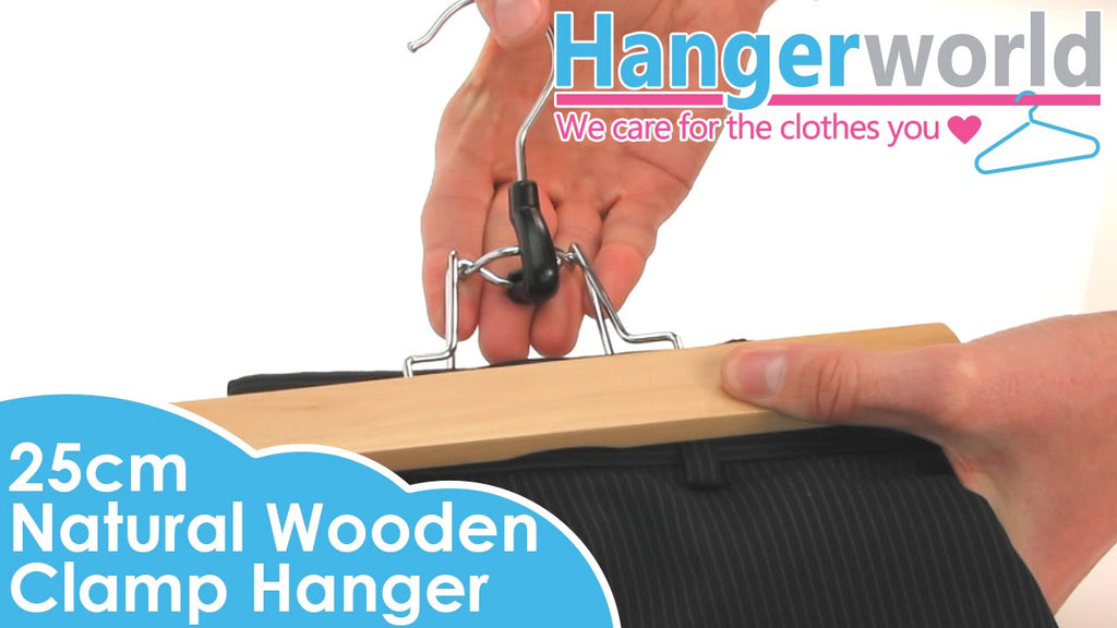 HANGERWORLD - Natural Wooden Clamp Hanger - 25cm by Hangerworld (5 years ago)
