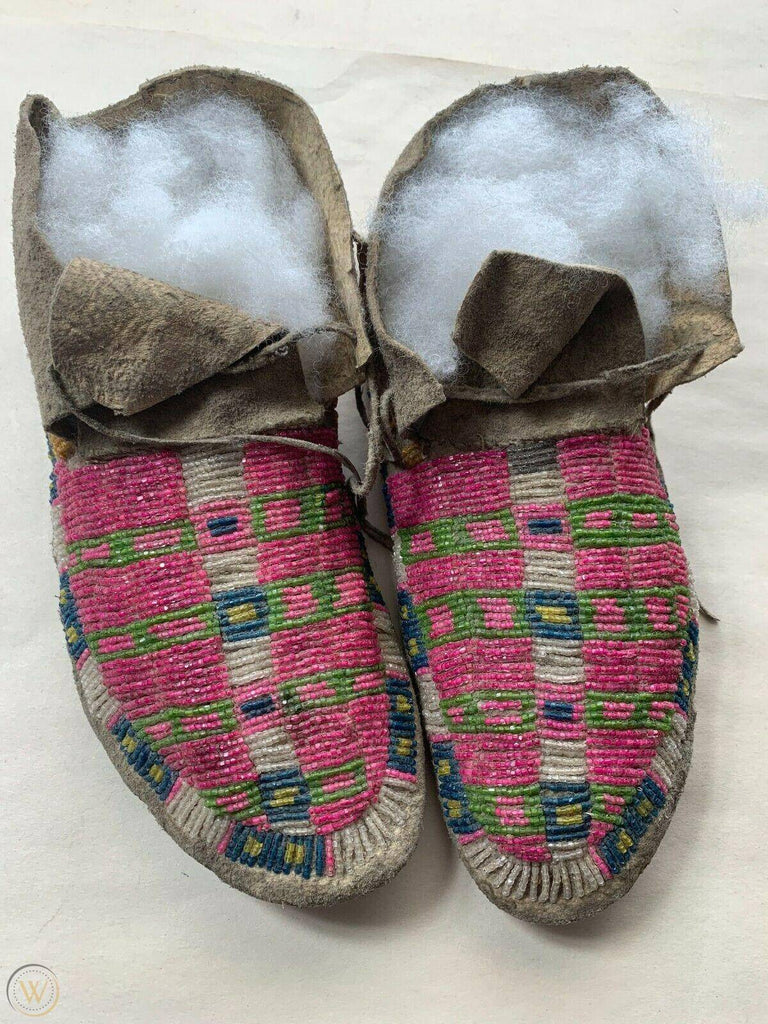 These beaded moccasins, believed to be circa 1890, sold for $899.99USD on eBay in 2021