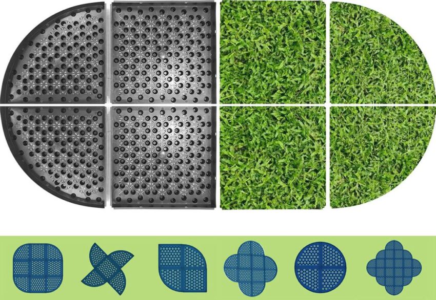 Fun and Ornamental Semicircular Sedum Modular Roof Tray