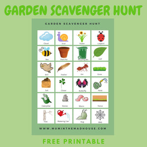 Garden Scavenger Hunt Free Printable