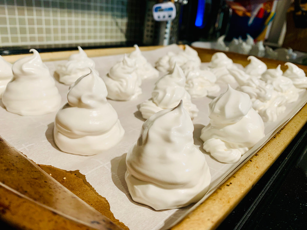 Rosewater meringue cookies