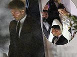 David Beckham looks dapper in a black suit as he arrives at Marc Anthony’s wedding to Nadia Ferreira