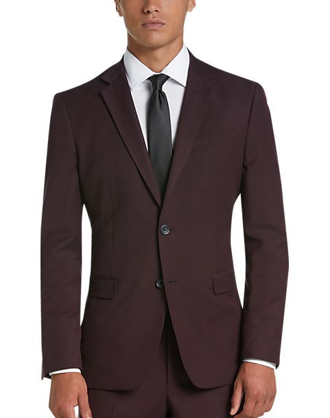Egara Orange Burgundy Extreme Slim Fit Suit only $69.00