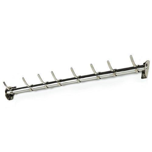 Top de stylish kitchen rail with 8 deep hooks 17 5 inch long stainless steel construction hang utensils pans tools and much more