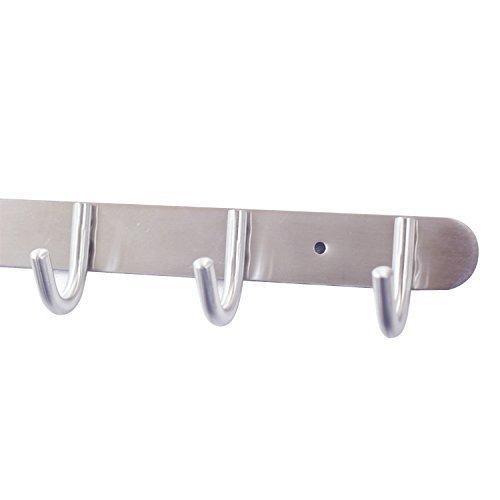 Best coat hook rack with 8 round hooks premium modern wall mounted ultra durable with solid steel construction brushed stainless steel finish super easy installation rust and water proof