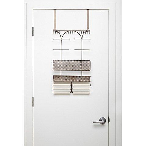 Amazon umbra isabella elegant beautiful bronze finish display over the door jewelry organizer holds over 250 pieces unique patented product features necklace hooks with linen bracelet bar and earring bar