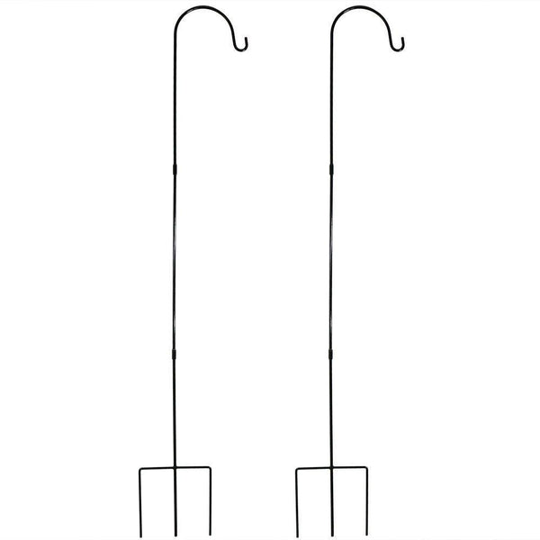 Order now sunnydaze outdoor heavy duty shepherd hooks garden poles for hanging bird feeders and plants 82 inch tall set of 2 black