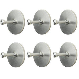 Kitchen mocrux adhesive hooks 6pcs pack full 304 stainless steel 3m stick for home kitchen round 2