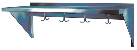 Best winholt sswmsh124 fabricated wall mounted stainless steel shelves with pot hooks 12 wide 48 length