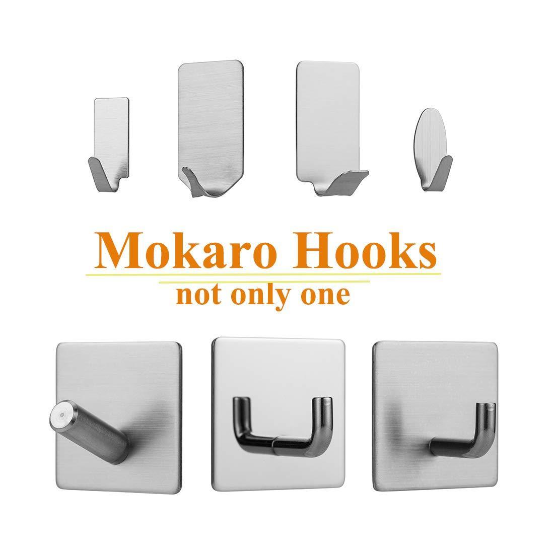 Buy now mokaro key hooks adhesive brushed stainless steel mini sticky hooks 24 hooks oval