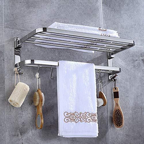 Related 304 stainless steel towel racks for bathroom with double towel bars 24 inch wall mount bath rack rustproof double layers foldable rail shelves bar with hooks