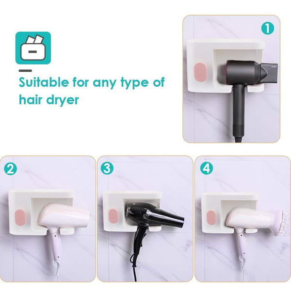 Best aritan wall mounted hair dryer holder rack no drilling styling tool organizer storage basket for bathroom give 10 hooks 1 soap holder