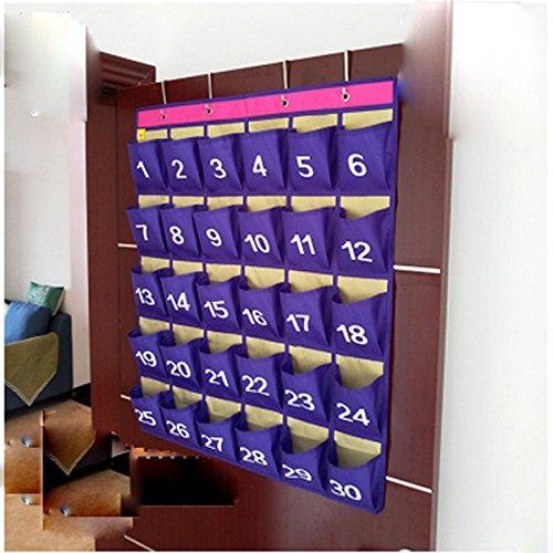 Related lecent numberes classroom pocket chart for cell phones business cards 30 pockets wall door closet mobile hanging storage bag organizer with hooks