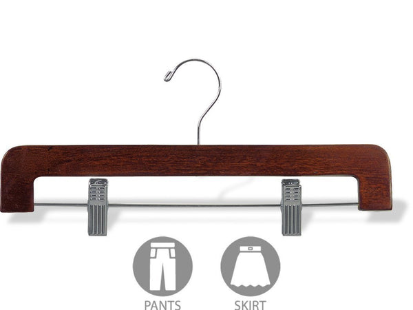 Selection the great american hanger company deluxe rounded wooden pant hanger w adjustable cushion clips box of 50 flat wood bottom hangers w walnut finish and chrome swivel hook for jeans slacks or skirt