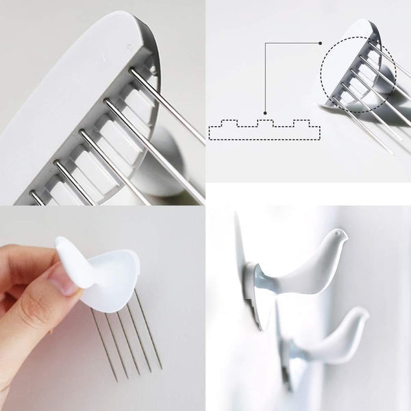 Selection hotlistor reusable multipurpose bird cubicle wall hooks clips decorative pin stick hooks office partition panel hanger cubicle accessories pins 6 bird hooks