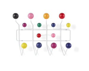 Cheap mlf modern hang it all coat hook wall mounted coat rack with painted solid wooden balls in multi colors white metal framemulti color