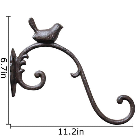 Amazon best 2pcs wall metal plant hangers 11 deep hanging plant hook brackets cast iron plant hanger decoration for flower basket bird feeder wind chimes planters