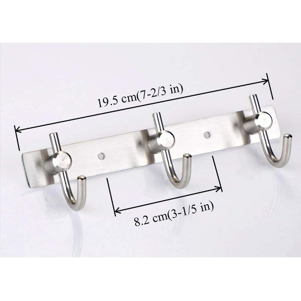 On amazon mellewell hook rail coat rack with 3 hooks stainless steel 304 brushed nickel pack of 2