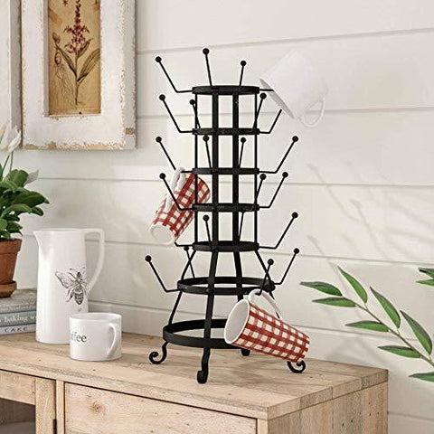 Heavy duty laurel foundry modern farmhouse decorative metal zinc mug holder with 24 hooks basic design concepts expert guide