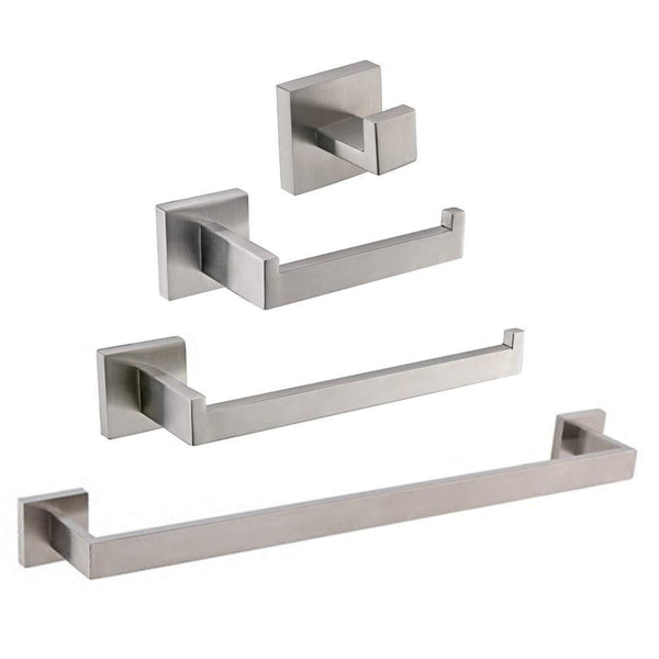 Kitchen turs contemporary 4 piece bathroom hardware set towel hook towel bar toilet paper holder tower holder sus 304 stainless steel wall mounted brushed