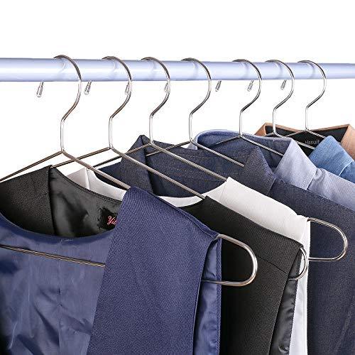 DAVITU Hangers & Racks - 45cm Stainless Steel Strong Metal Wire Hangers, Coat Hanger, Standard Suit Hangers, Clothes Hanger (30 pcs/Lot)