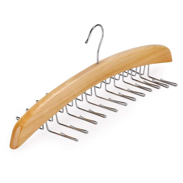 Get suntrade wooden tie hanger 24 tie organizer rack hanger holder hook beige 24 hooks