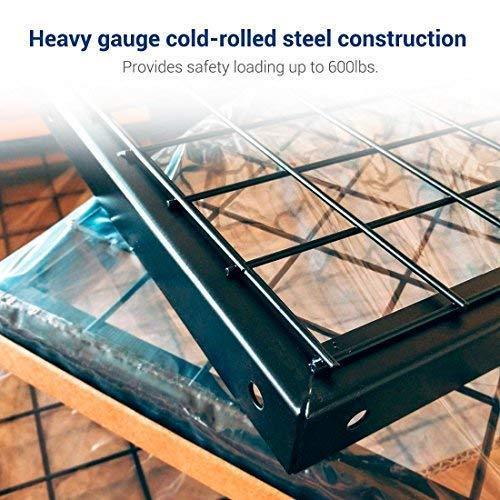 The best fleximounts 2 piece overhead garage storage rack set w hooks adjustable ceiling storage racks 96 length x 48 width x 40 height 2 pcs black