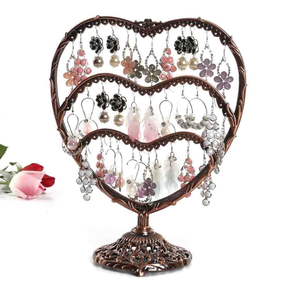 Shop here earring display botitu 11 inch tall jewelry holder with 58 hooks and 3 tiers earring holder for girls and women jewelry tree perfect for dresser nightstand and countertop jewelry display copper