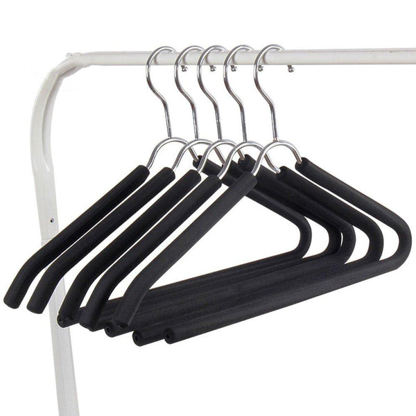 LIANGJUN Clothes Hangers Coat Pants Stainless Steel Non-slip Multifunctional Drying Rack Pack Of 10, 40X21cm (Color : Black, Size : 3 packs)