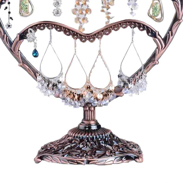 Storage organizer earring display botitu 11 inch tall jewelry holder with 58 hooks and 3 tiers earring holder for girls and women jewelry tree perfect for dresser nightstand and countertop jewelry display copper