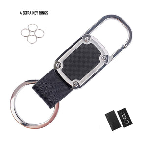 Shop here car key chain detachable carabiner key chain rings stainless steel heavy duty leather key holder organizer home car keychain clip hook best gift for business men and women with 4 extra key rings