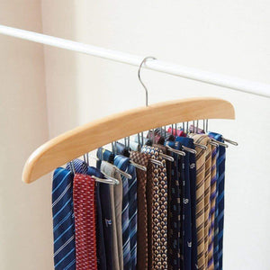 Discover the suntrade wooden tie hanger 24 tie organizer rack hanger holder hook beige 24 hooks