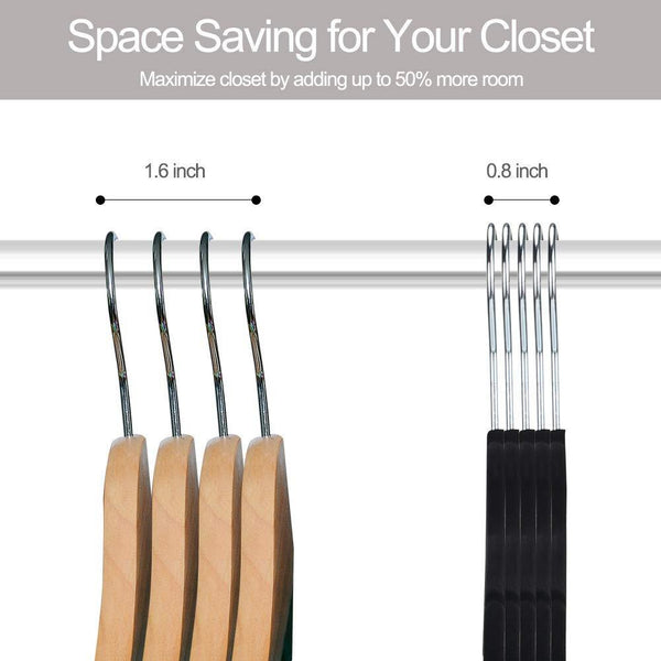 Storage yikalu clothes hangers with clips 20 pack velvet hangers non slip hangers premium ultra thin for pants hangers skirt hangers with swivel hooksblack