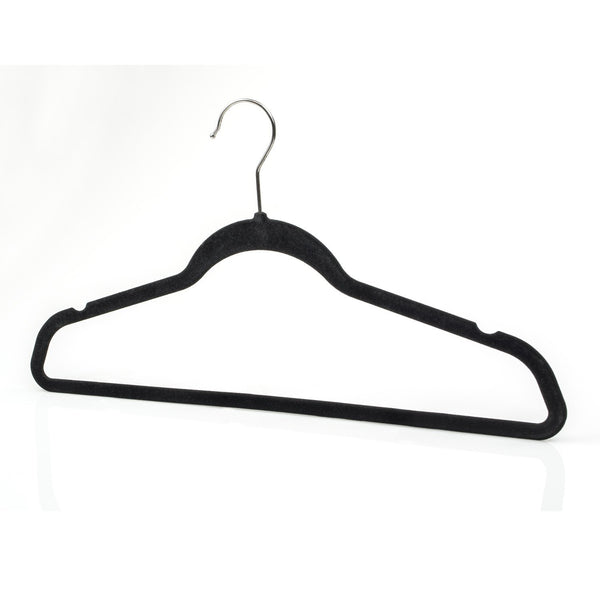 Amazon best michael graves design premium ultra thin non slip velvet clothing hangers flocked durable closet space saving chrome hook for garments suits dresses pants shirts coats 50 pack black