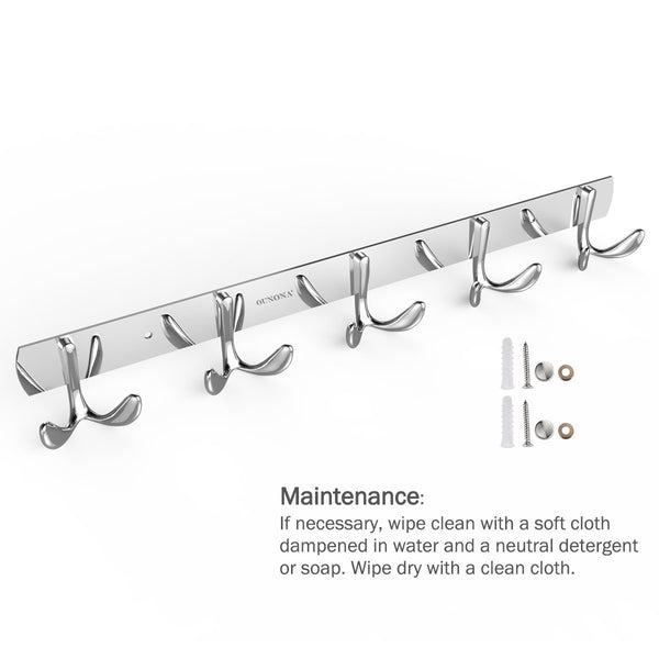 Selection ounona wall coat rack coat hooks wall mounted stainless steel hook rack for clothes 10 hooks