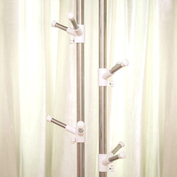Fly Mai Stainless Steel Coat Rack Floor-mounted Bedroom Hat/Clothes Rack Storage Shelf, H: 173cm Height-adjustable