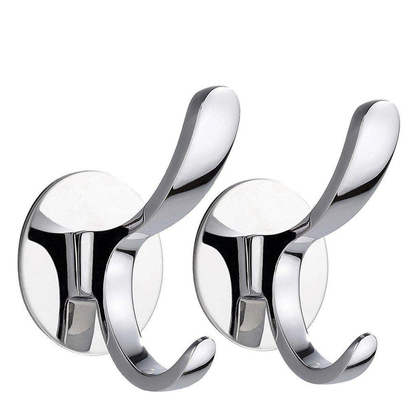 Storage organizer aungzone towel hooks for bathroom kitchen coat clothes robe hook rustproof wall mount stainless steel no drilling heavy duty 2 pack