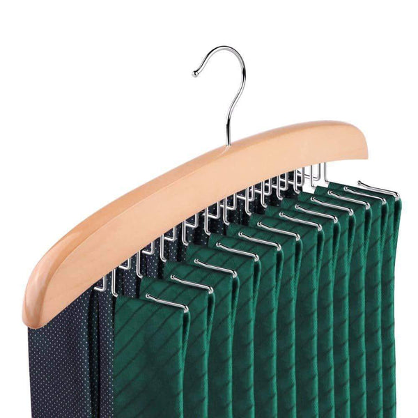 Exclusive suntrade wooden tie hanger 24 tie organizer rack hanger holder hook beige 24 hooks