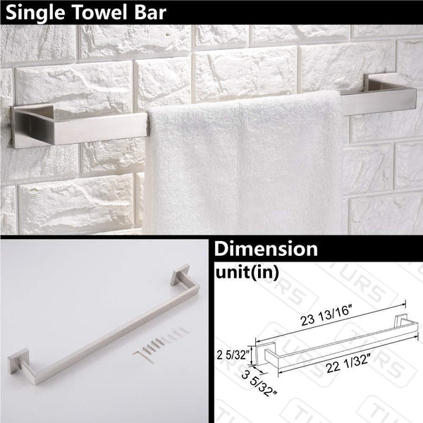 New turs contemporary 4 piece bathroom hardware set towel hook towel bar toilet paper holder tower holder sus 304 stainless steel wall mounted brushed