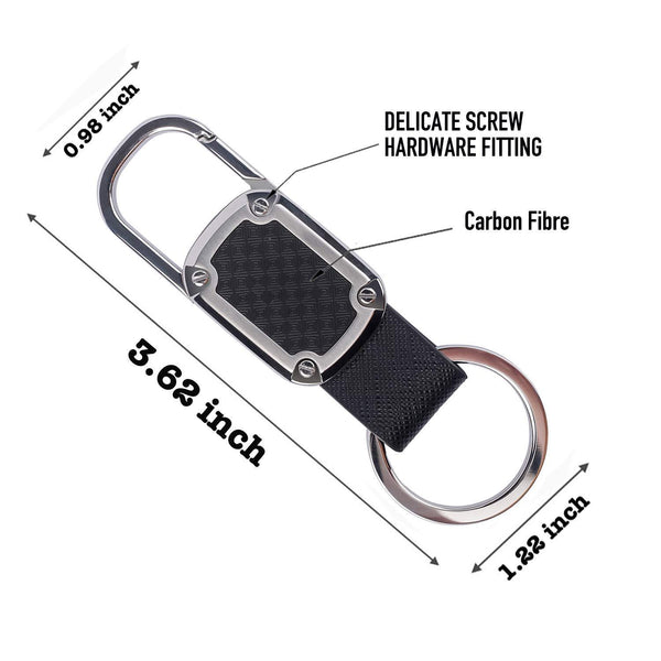 Try car key chain detachable carabiner key chain rings stainless steel heavy duty leather key holder organizer home car keychain clip hook best gift for business men and women with 4 extra key rings